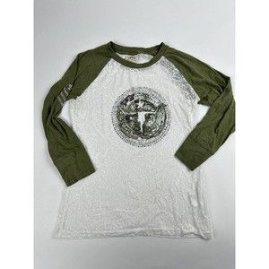 Women’s Ariat Longhorn Army Green And White Shirt Size Medium